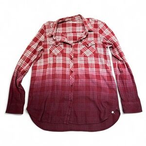 Volcom Burgundy Ombre Plaid Shirt